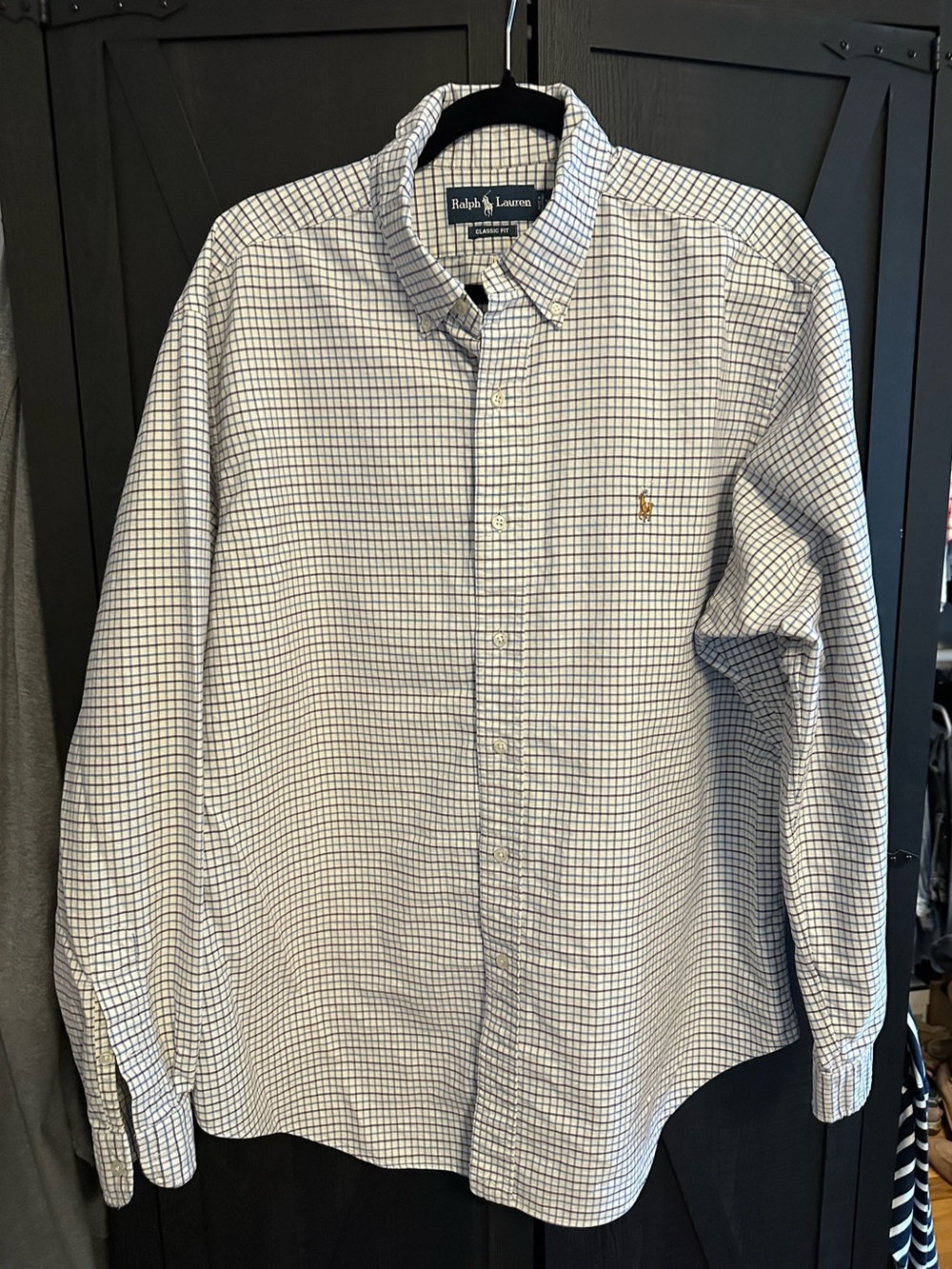 Ralph Lauren Blue, Purple & White Grid Button-Down Shirt